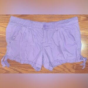 Norma Kamali Size 10 Purple Shorts 100% Cotton utility cargo